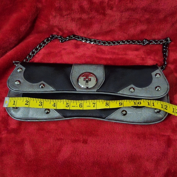 Michael Kors Vintage Limited Edition Black & Silver Leather Baquette Studded Bag - Picture 3 of 10